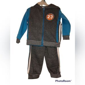 Tuff Guys Sz 12M Basketball 3pc Fleece Vest Hooded Jogger Set NEW NWT